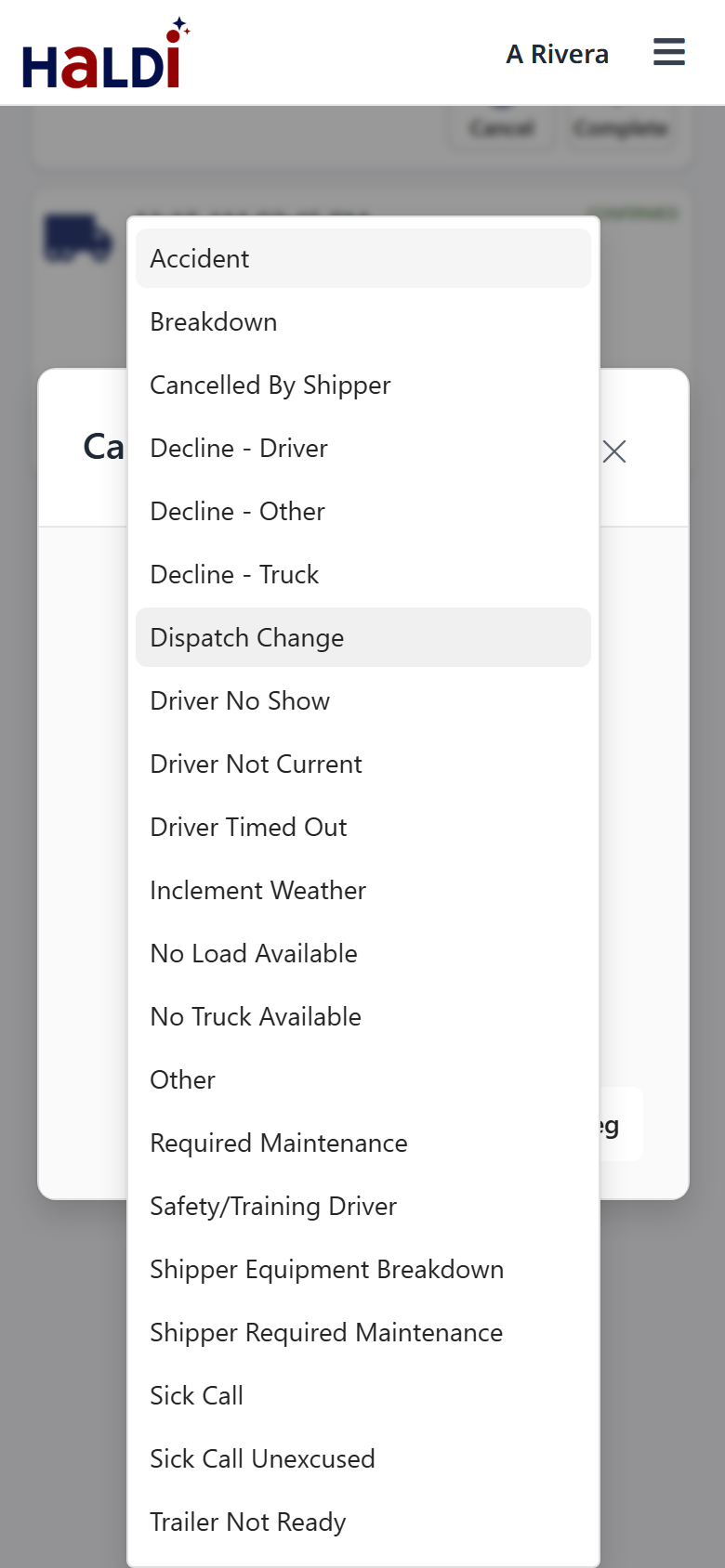 Tap Cancel and pick a reason